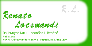 renato locsmandi business card